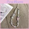 Pvc Pink Butterfly Star Phone Lanyard With Beaded Design For Girls And Kids