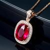 Luxury Oval Red Tourmaline Pendant Necklace for Women