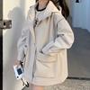 Damen Frühling und Herbst Neuer Stil Mittellange Kleine Lockere Kapuzen-Workwear Windjacke für Frauen