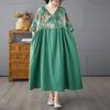 Short Sleeve Plus Size Cotton Vintage Floral New In Dresses for Women Casual Loose Long Summer Dress