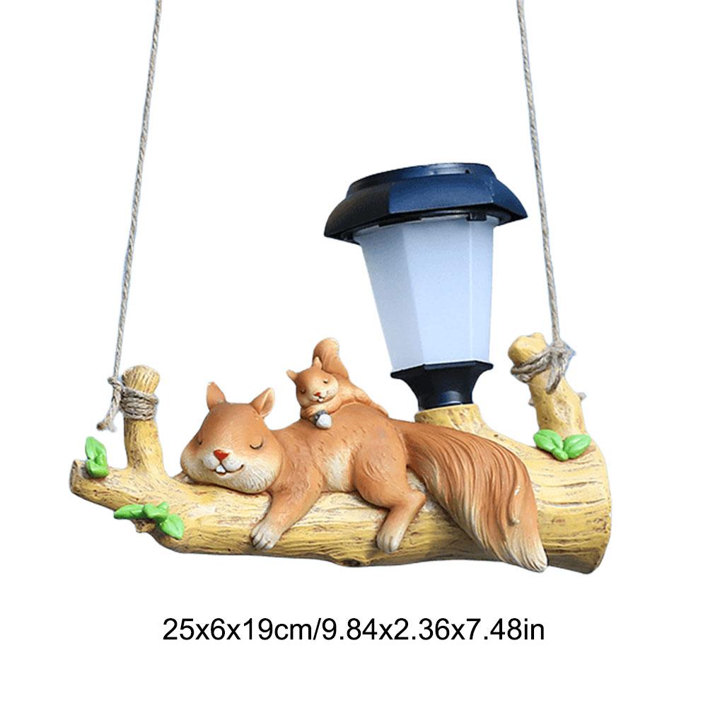 Resin Animal Garden Lights Solar Lights Waterproof Garden Decorative Hanging Lamp Outdoor Lights for Patio Balcony Yard Ornament