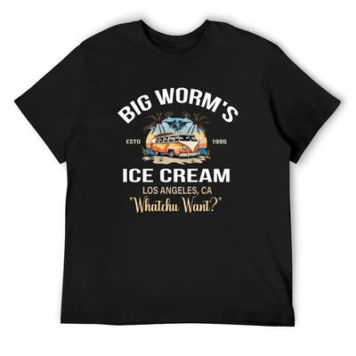 Big Worm's Ice Cream - Whatchuwant_ - Vintage T-Shirt Summer Top Cotton Graphic Tees Anime T Shirts for Men