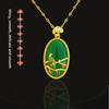 Elegant Jasper-Colored Magpie Pendant with Micro-Inlaid Design - Fashionable Women's Jewelry In Imitation 24K Gold Finish