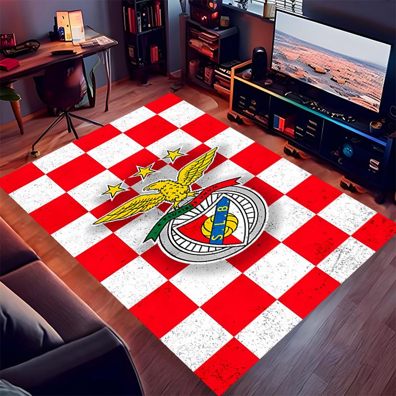 1pc Sport Lisboa E Benfica Print Area Rug - Soft,Washable Non-Slip Indoor Mat for Office Chairs,Living Room,Home Office Decorative Rug