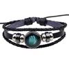 RUI RUI YU Heren Dames Kerstcadeau 12 Sterrenbeelden Armband Gevlochten Leren Armbanden Bangles
