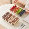 Moisture-proof Divided Serving Tray Plastic Fruit Dim Sum Box Snack Storage Tray Picnic