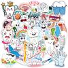 50Pcs Cute Dentist Graffiti Stickers Creative Teeth Cartoon Decal Diy Luggage Phone Guitar Scrapbook Waterproof Sticker Kid Toys