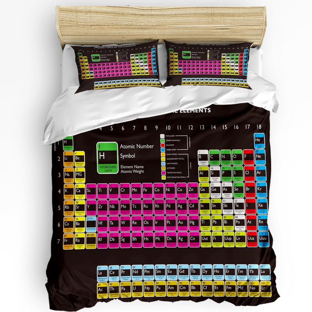 Chemical Experiment Carton Soft Duvet Cover Bed Beding Set Double Home Textile Comfortable Quilt Cover Pilowcases Bedrom Beding Set No Shet
