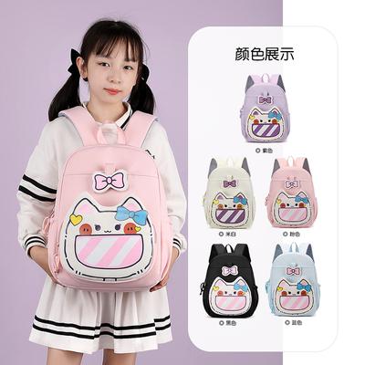 School BagsNew Children's  First Grade Primary School Girl Cartoon Backpack Cat Cute Breathable Backpack