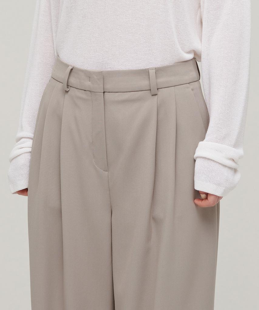 MUSINSA STANDARD WOMAN Women'S Real Wide Belted Slacks [Light Beige]