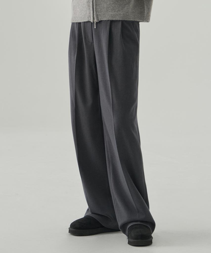 Deuloupisumeon Tosti Brushed Double-Pleat Wide Slacks [Ivory]