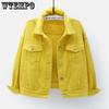 Multiple Colors To Choose From Short Denim Jacket Women's Loose Long Sleeve Top Polo Neck Coat Spring Korean Fashion