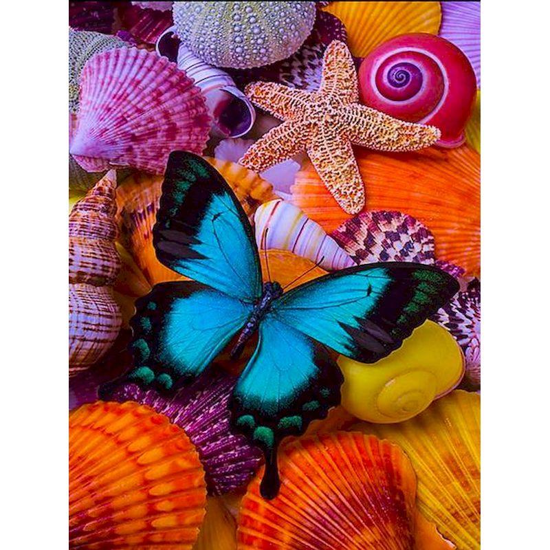 CHENISTORY DIY Ölmalerei nach Zahlen Blumen Malset Tier Schmetterling Bilderrahmen Marker nach Zahlen Basteln Acryl Wand D