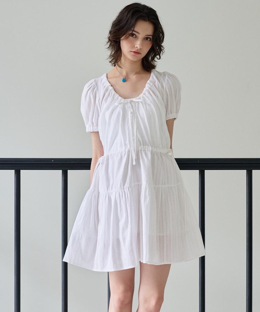 Pluna Studio Wave String Dress_White