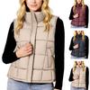 Women's Down Vest Sleeveless Winter Short Jacket Warm Lightweight Stand Collar Down With Pockets