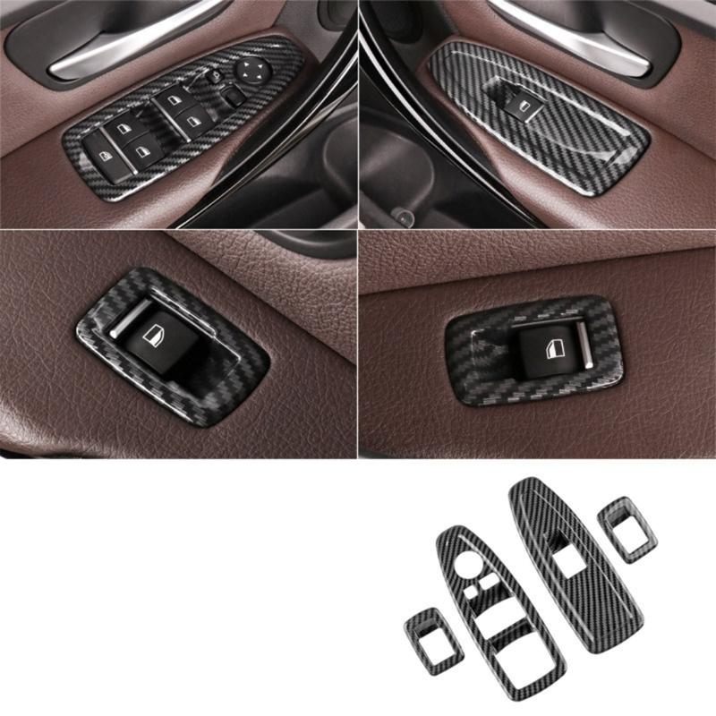 Automobiles ABS Carbon Fiber Look Glass Lift Button Cover Suitable for 3GT F20 F30 F31 F32 F34 F36 Sleek Car Interiors
