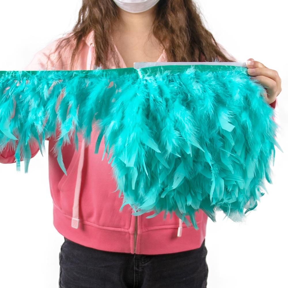 Multicolor Natural Turkey Feather Trims Marabou Feather Ribbon Wedding Dress Skirt Decoration Sewing Crafts 10-15 CM