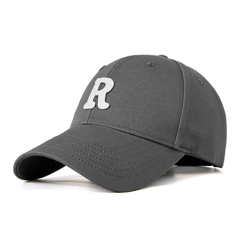 Casquette de Baseball Multi-Couleurs à Visière Rigide Lettre R pour Hommes et Femmes, Protection Solaire Sportive, Casquette Respirante, Grande Taille