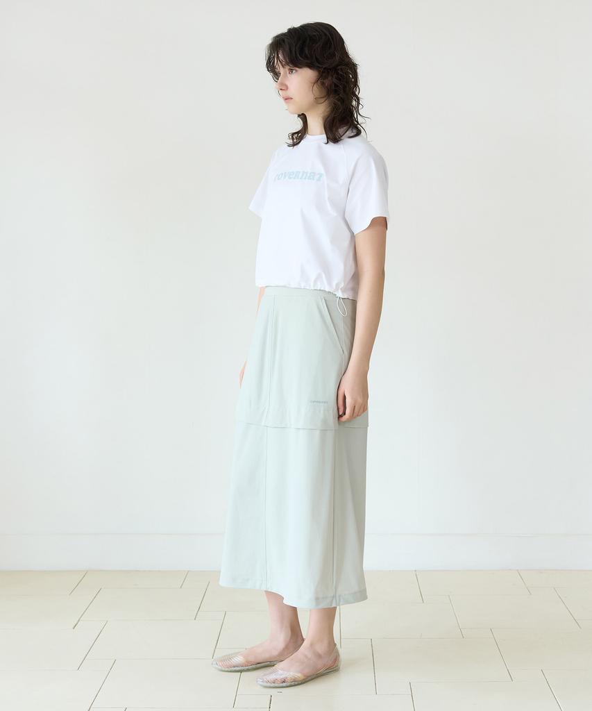 COVERNAT WOMAN Ice String Crop Short Sleeve Tee White