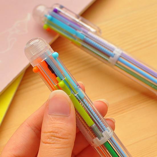 0,5 mm 6-in-1 bunte Schreibstifte, Schulbedarf, Schreibwarenzubehör für Schüler