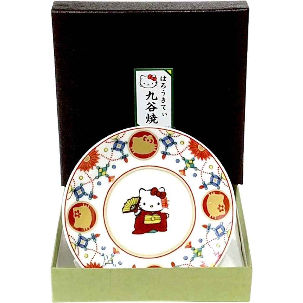 Kutani Ware Small Plate Floral Gate Hello Kitty Decorative Mini Picture Japanese Souvenir 60th Birthday Celebration Respect Aged Day Gift Interior