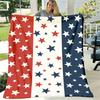 1pc Patriotic American Flag Star-Spangled Fleece Blanket Red, White Blue Star Pattern, Soft Cozy Throw for Living Room Or Bedroom Decor, All-Season Co
