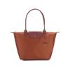 Le Pliage Green 28 Button Zipper Closure Long Handle Leather Trim Dumpling Tote Handbag Women Handbags Brown 2605919504