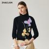 Zhaojun Women's 2025 Autumn/Winter 100% Cashmere Half-High Collar Knit Sweater