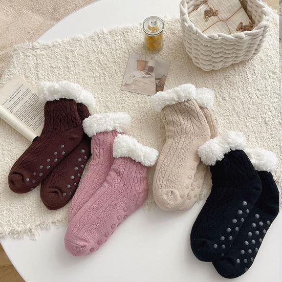 Warm Slipper Socks for Women Cozy Fluffy Fleece Lined Home