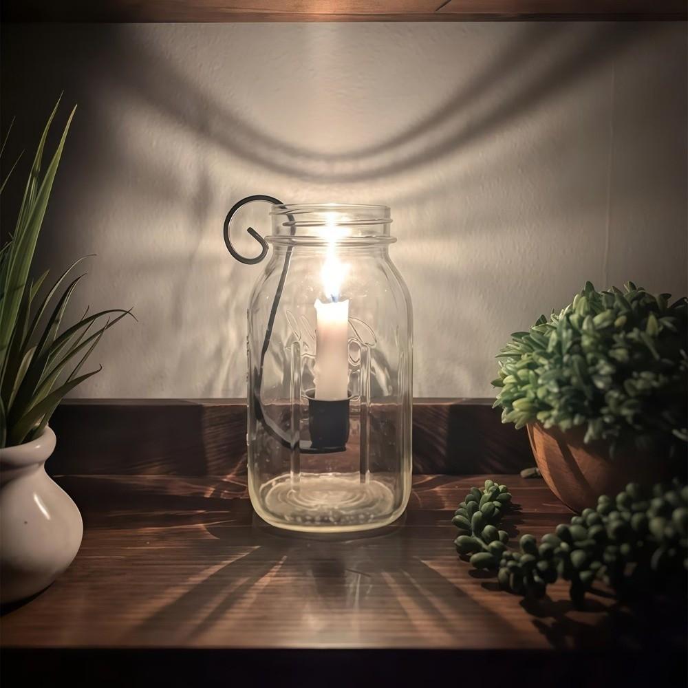 Rustikales Bauernhaus Glasgefäß Kerze Blumenhalter Passt auf Standard 1-Quart Mason Jars