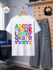 1pc Teenager'S Graphic T-Shirt Colorful Alphabet Print Short Sleeve Crew Neck for Teenagers [solely 1pc T-SHIRT], For Teenager