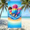 Ice Cream Printed Microfiber Beach Towel Quick-drying and Water-absorbing Bath Towel for Adults and Suitable for Swimming