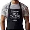 Tablier de cuisine - Léonard Super Collègue Homme - Noir - Coton - Impression bretonne