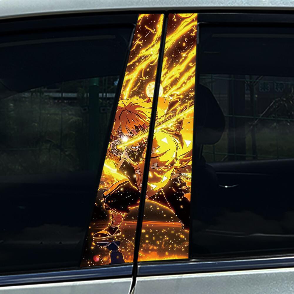 1/2X Demon Anime Boy Car Center Pillar Sticker B Pillar Protective Film Decoration