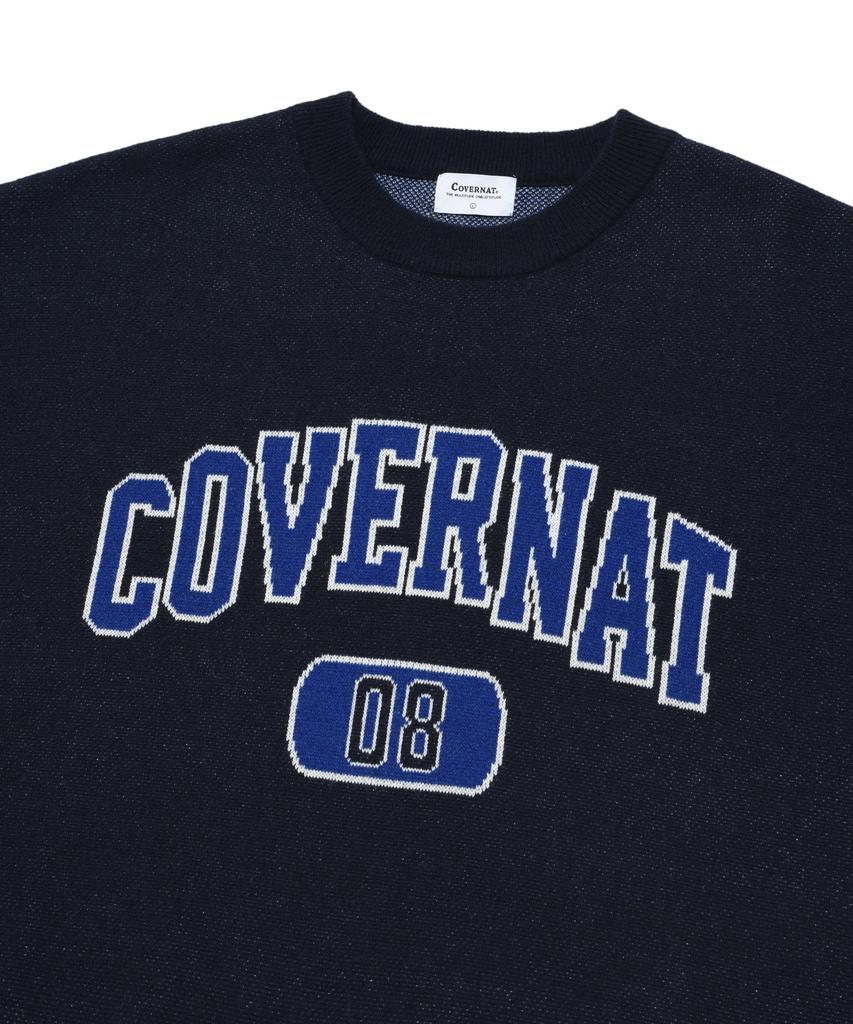 COVERNAT Arch Logo 08 Crew Neck Knit Dark Navy