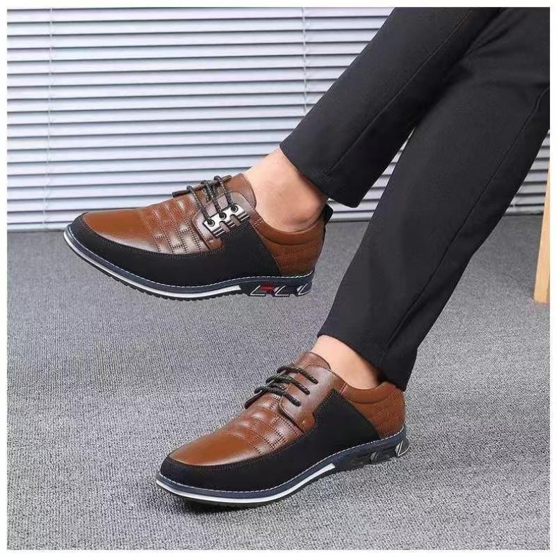 fashion Men Sneakers Shoes Fashion Brand Classic Lace-Up Casual Loafers Pu Leather Shoes Black Breathable Business Men Shoes Big Size