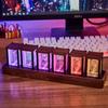 Nixie Tube Retro Modern Desk Digital Alarm Clock with LED Adjustable Wooden Vintage Desk Glow Tube Stylish Retro Fashion 16 Million USB