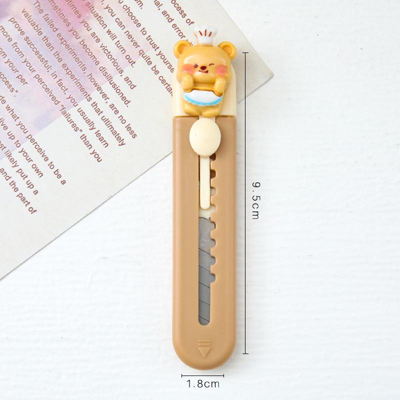 Custom Cute Cartoon Bear Utility Knife for Paper Cutting and Unboxing - Ideal for Students and Offices