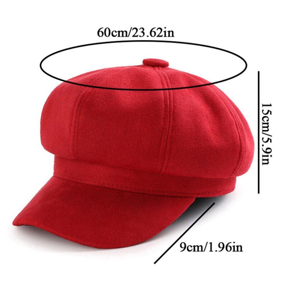 Women Vintage Baker Boy Cap Peaked Beret Hat Flat Cap Winter Newsboy Hat Adjustable Baker Cap
