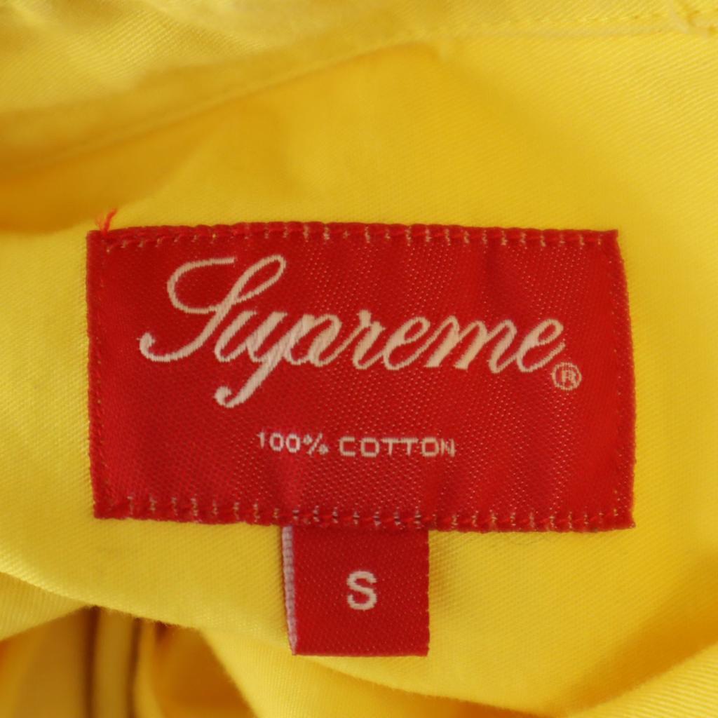 Supreme Chemise en coton bicolore à manches longues 14SS S jaune Homme Occasion