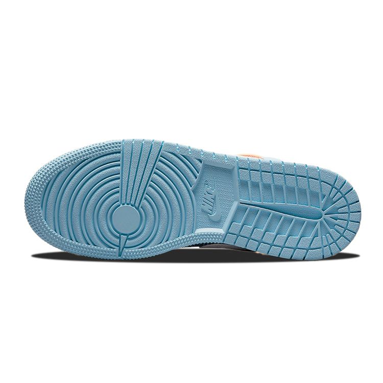 Adidasi pentru copii Air Jordan 1 Low SE GS Blue Stitch Psychic-Albastru Vivid-Verde Safety-Portocaliu DO8227-400