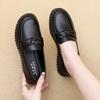 Women's Leather Shoes Spring and Autumn New  Cowhide Soft Soled Womens Pumps Middle-aged and Elderly Mother's Shoes Loafers