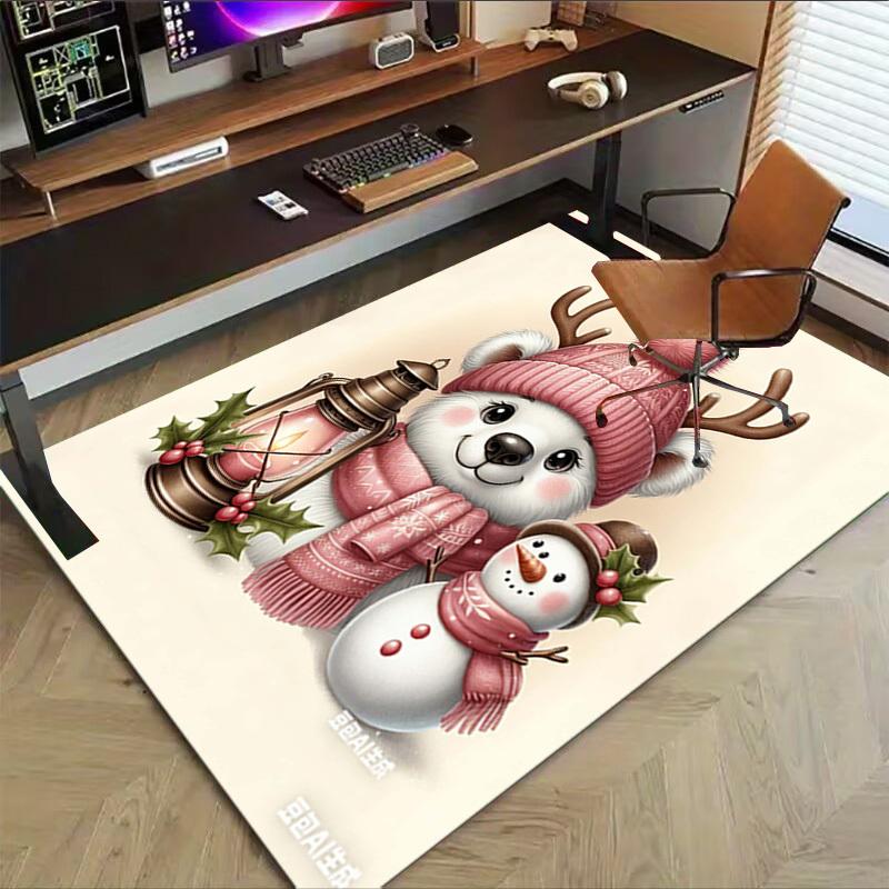 1PC polar bear snowman Extra Large Non Slip Floor carpet, Office, family, Studio   Large Area Rug Indoor Rugs, Bold Statement Piece
