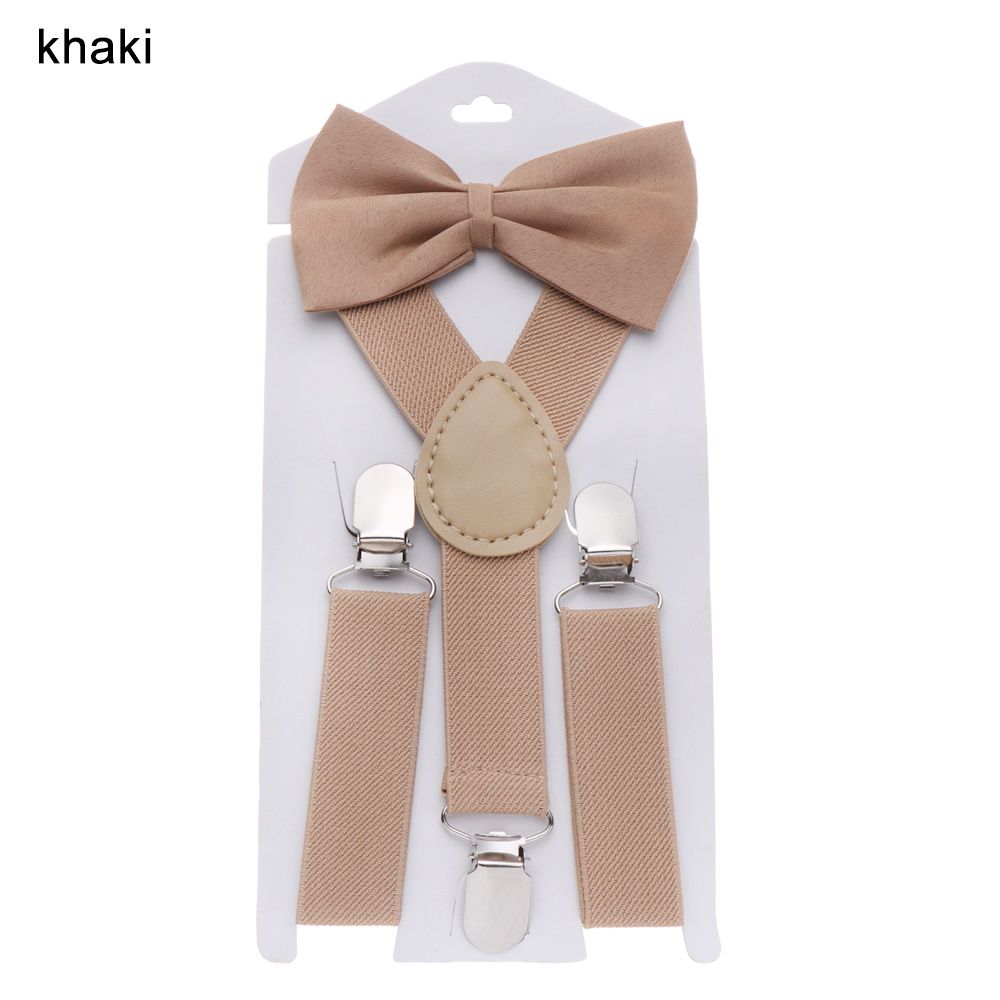 Wedding Dress Clip-on Adjustable Kids Suspenders Cow Tie Belts Elastic Braces Printed Bow Tie