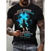 Îmbrăcăminte pentru bărbați Creștină Tricouri Tricou supradimensionat Gotic Iisus Hristos Cruce Imprimare 3D Gât rotund Topuri Vintage Hip Hop Mânecă scurtă
