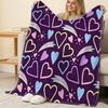 Soft Heart Flannel Blanket Lightweight, Plush & Vibrant Throw Cozy for Indoor Warmth, Window Seat Decor, Valentine’s Home Gift