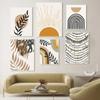 Abstract Leaves Sun Rainbow Wall Art Boho Line Poster Nordic Canvas Painting Gallery Living Room Painted Picture for Home Decor
