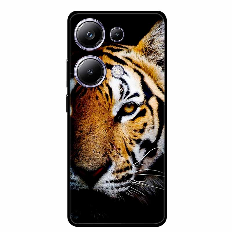 For Xiaomi Poco M6 Pro 4G Phone Case Cover Wolf Shockproof Black Silicone Soft Back Cover Cases For Poco M6 Pro Case M 6 M6Pro