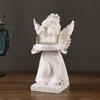 Little Angel Candle Holder, Resin Decorative Guardian Angel Tea Light Holder, Retro Cherub Sculpture for Home Church Wedding Decor