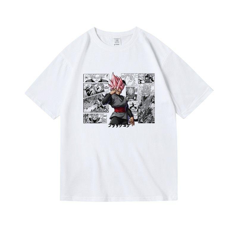 Japanese Anime D Dragon Ball Goku Printed Pure Cotton Roundneck Shortsleeved and Halfsleeved Tshirts for Men and Women